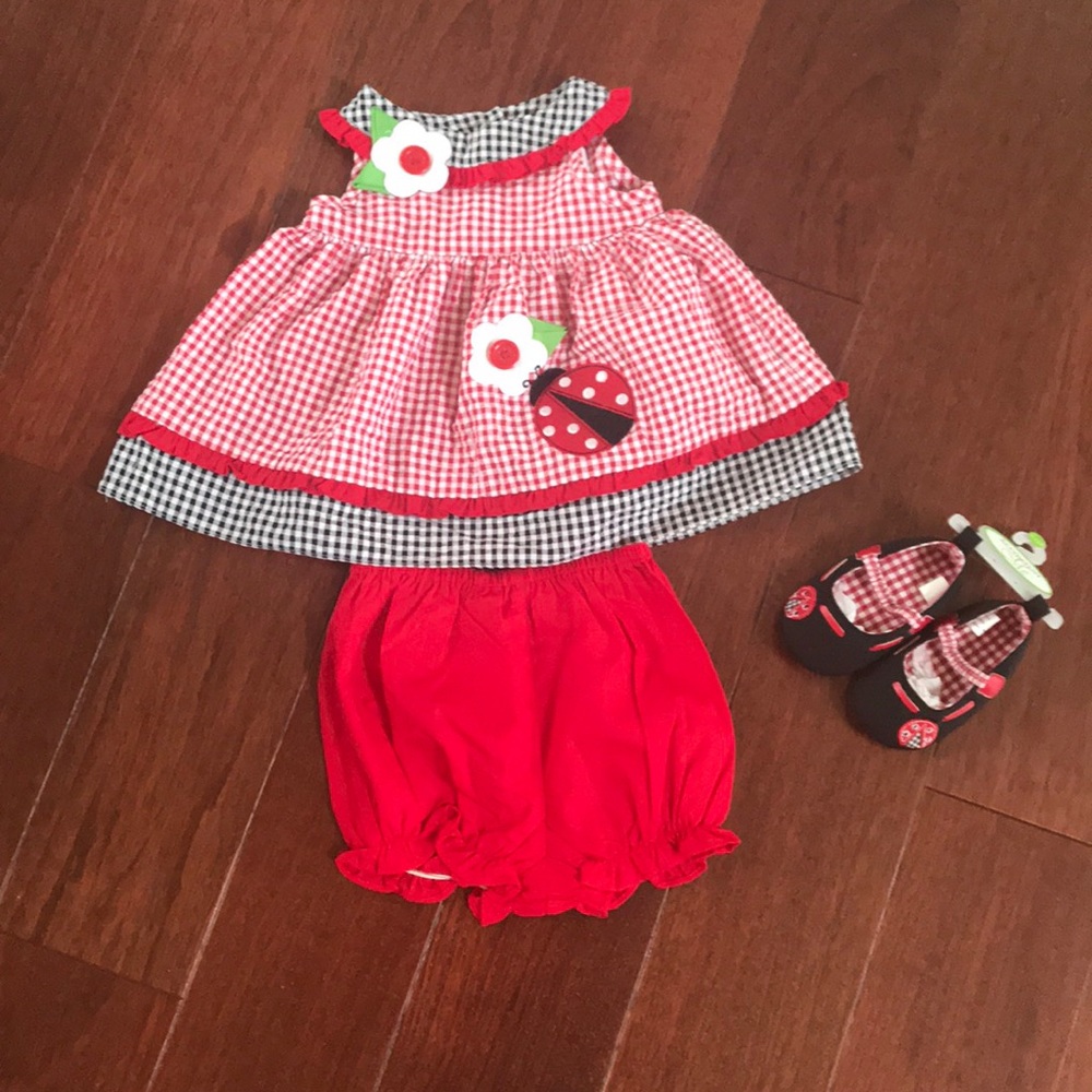 Adorable baby girls ladybug outfit